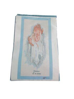 Hands of God Baby Cross Stitch Kit Maria Van Scharrenburg 8346 Linen Floss Open